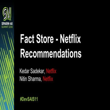 Fact Store at Scale for Netflix Recommendations