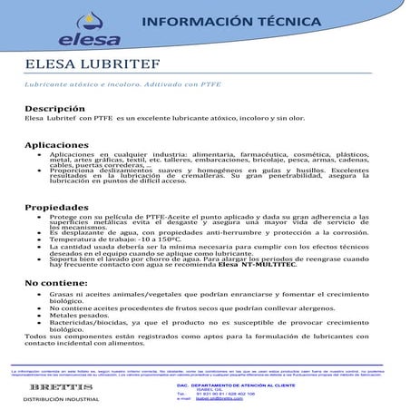 F. Técnica Elesa Lubritef