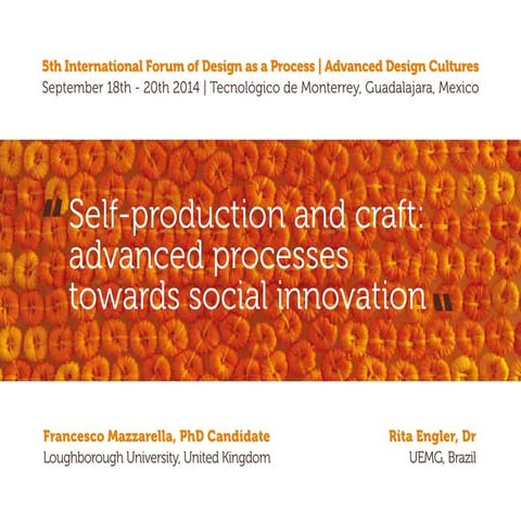 Self-production and Craft: Advanced Processes Towards Social Innovation