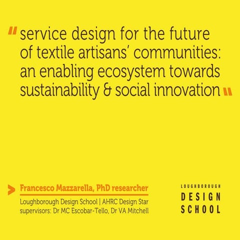 Service Design for the Future of Textile Artisans' Communities: An Enabling Ecosystem towards Sustainability and Social Innovation