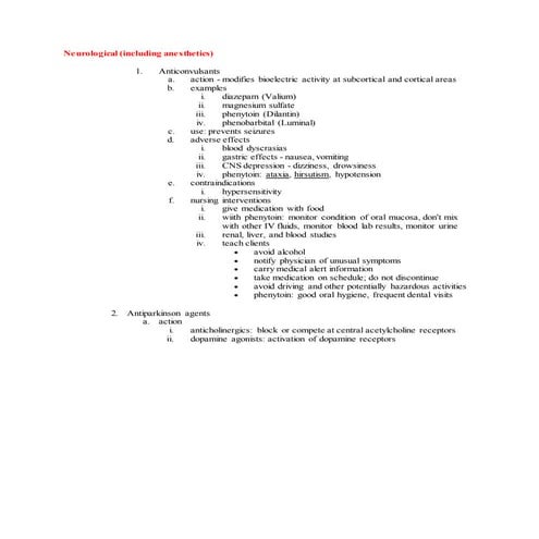 medicines neurological ear eye musculoskeletal