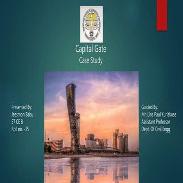 Capital Gate Abu Dhabhi - Case Study 