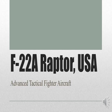 F 22 a raptor, usa - advanced tactical fighter aircraft