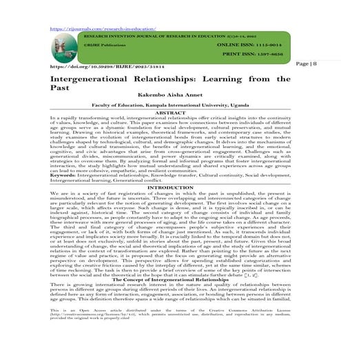 Intergenerational Relationships: Learning from the Past (www.kiu.ac.ug ...