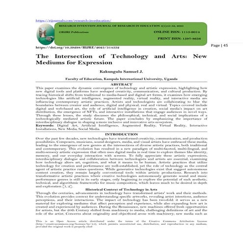 The Intersection of Technology and Arts: New  Mediums for Expression (www.kiu...