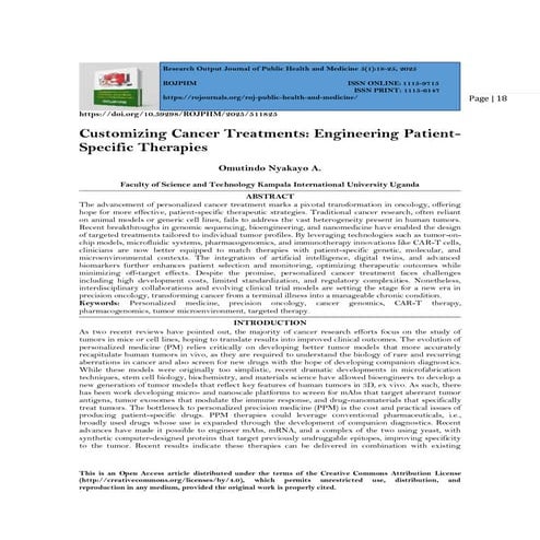 Customizing Cancer Treatments: Engineering Patient Specific Therapies (www.ki...