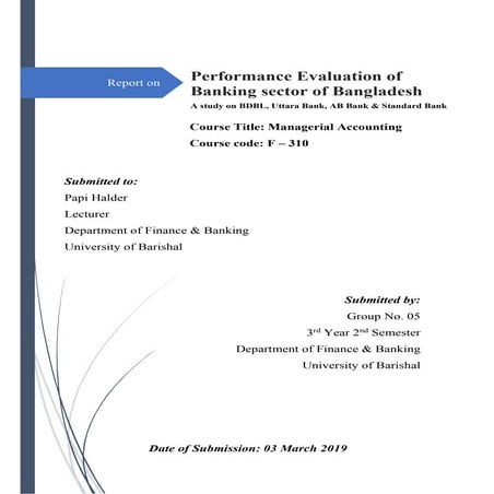 F 310 report on performance evaluation of banking sector of bangladesh ...