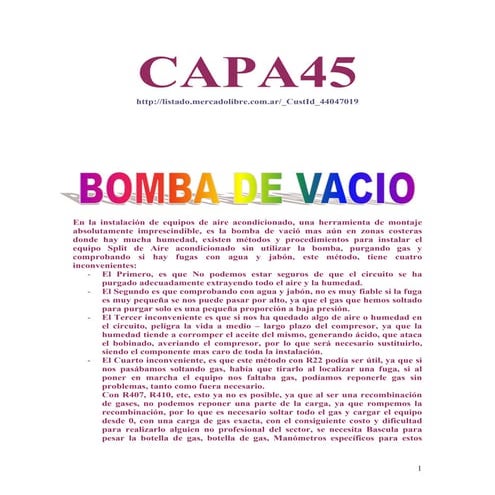 F bomba de vacio
