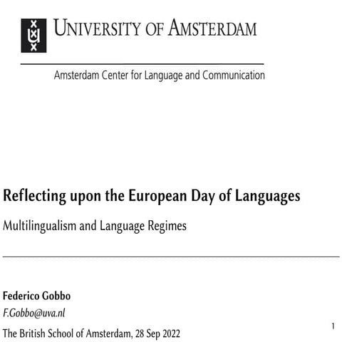 Reflecting upon the European Day of Languages