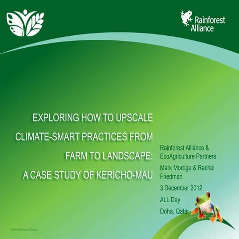 Climate Smart Agriculture in the Kericho-Mau Tea Landscape | PDF