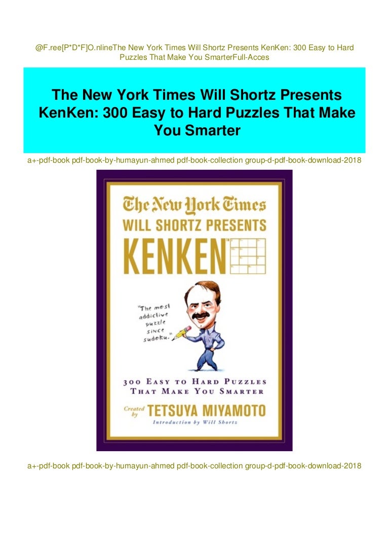 F Ree P D F O Nlinethe New York Times Will Shortz Presents Kenken 3