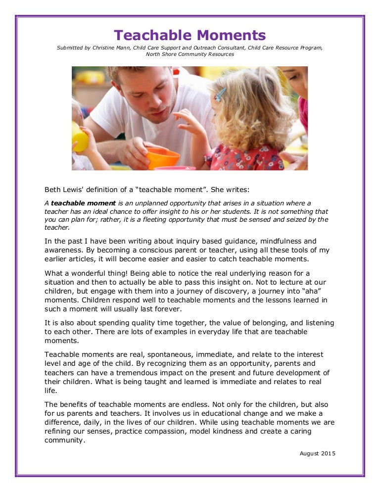 Teachable Moment