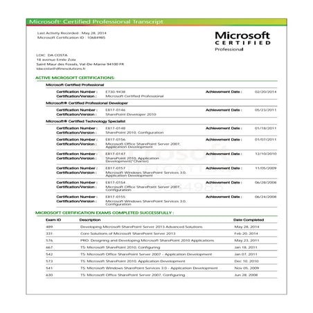 Microsoft Learn Transcript , Accédez à votre transcription, vos ...