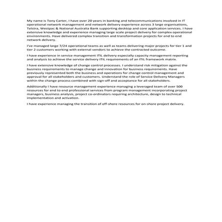 My name is Tony Carter