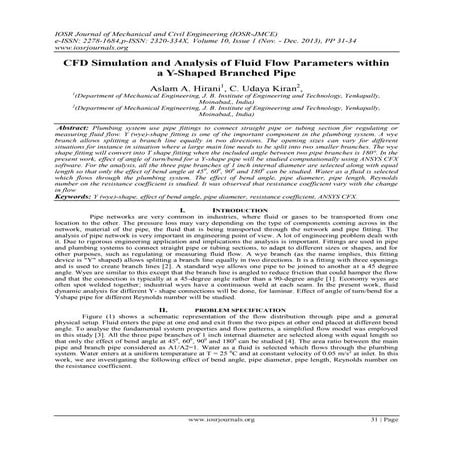 CFD Simulation and Analysis of Fluid Flow Parameters within a Y-Shaped Branch...