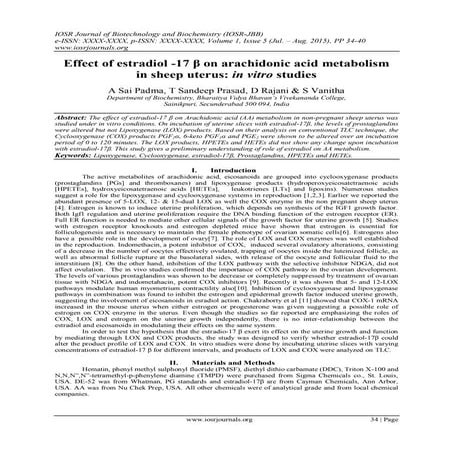 Effect of estradiol -17 β on arachidonic acid metabolism in sheep uterus: in ...