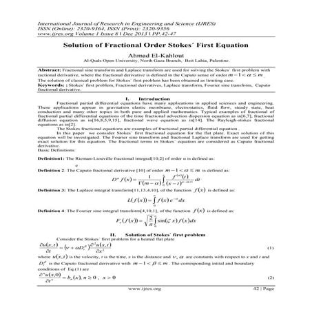 Solution of Fractional Order Stokes´ First Equation