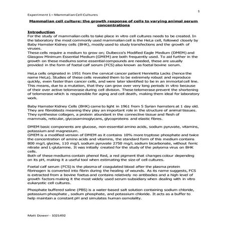 Mammalian cell culture growth response to animal serum