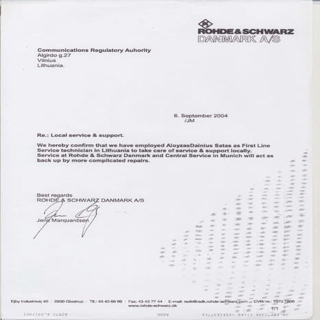 Reference Letter - Rohde and Schwarz | PDF