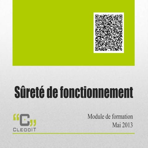 Sûreté de Fonctionnement | PPTX