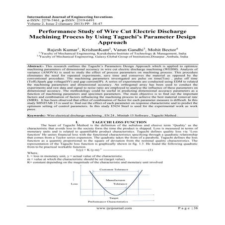 Performance Study of Wire Cut Electric Discharge Machining Process by Using T...