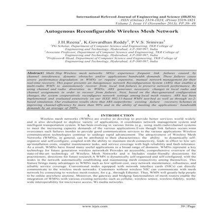 International Refereed Journal of Engineering and Science (IRJES)