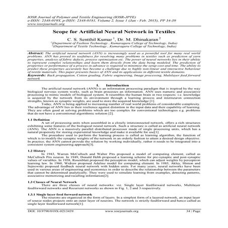 Scope for Artificial Neural Network in Textiles