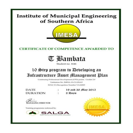 ECSA candidate certificate | PDF