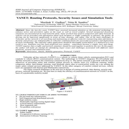 VANET: Routing Protocols, Security Issues and Simulation Tools