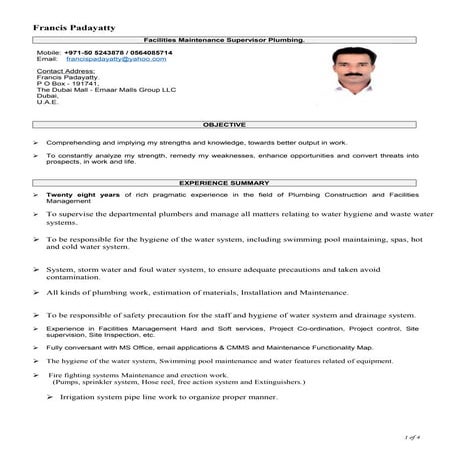 Francis Padayatty - CV