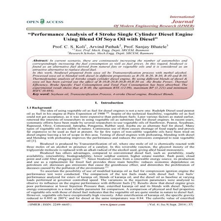 Performance Analysis of 4 Stroke Single Cylinder Diesel Engine  Using Blend O...