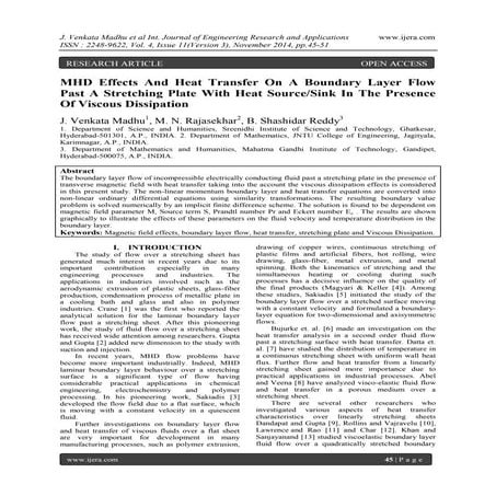 MHD Effects And Heat Transfer On A Boundary Layer Flow Past A Stretching Plat...
