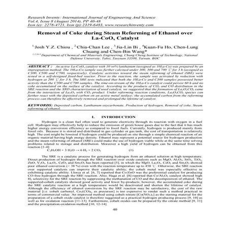 Removal of Coke during Steam Reforming of Ethanol over La-CoOx Catalyst