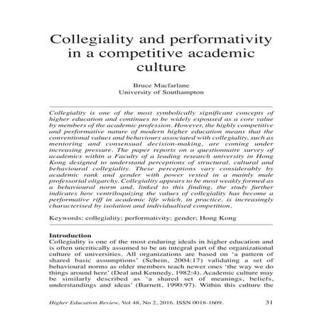 Collegiality HER paper 
