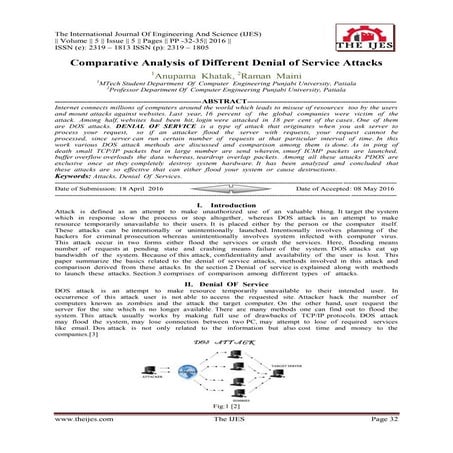 Comparative Analysis of Different Denial of Service Attacks
