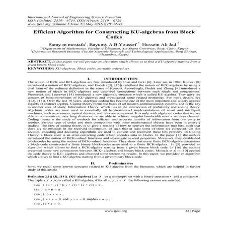Efficient Algorithm for Constructing KU-algebras from Block Codes