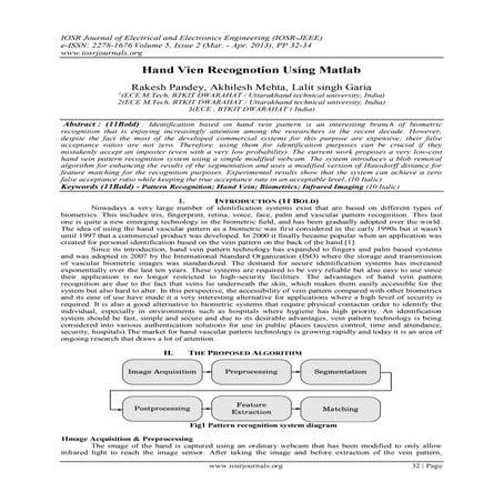 Hand Vien Recognotion Using Matlab