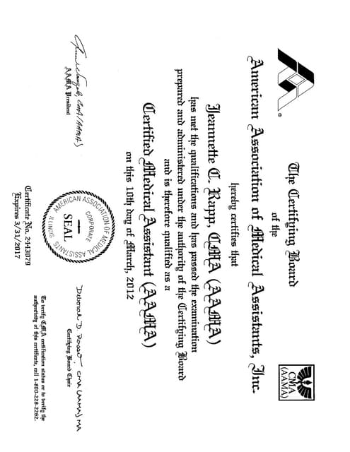 MA Certification MA Certification