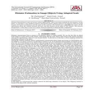 Distance Estimation to Image Object...