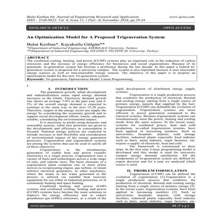An Optimization Model for A Proposed Trigeneration System 