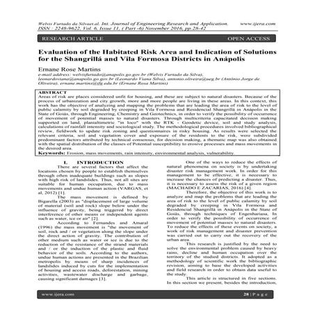 Evaluation of the Habitated Risk Area and Indication of Solutions for the Sha...