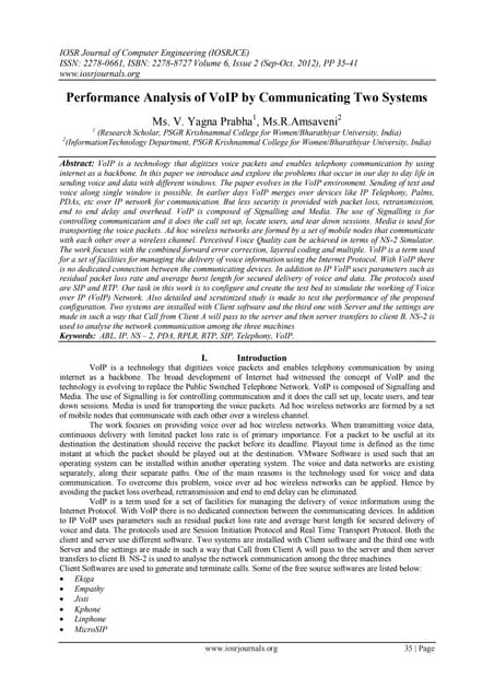 Performance Analysis of VoIP by Communicating Two Systems 