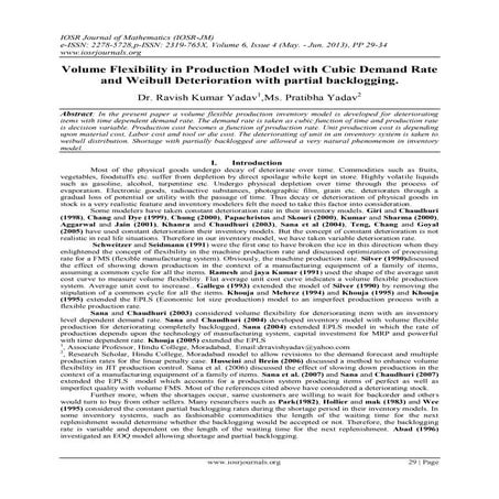 Volume Flexibility in Production Model with Cubic Demand Rate and Weibull Det...