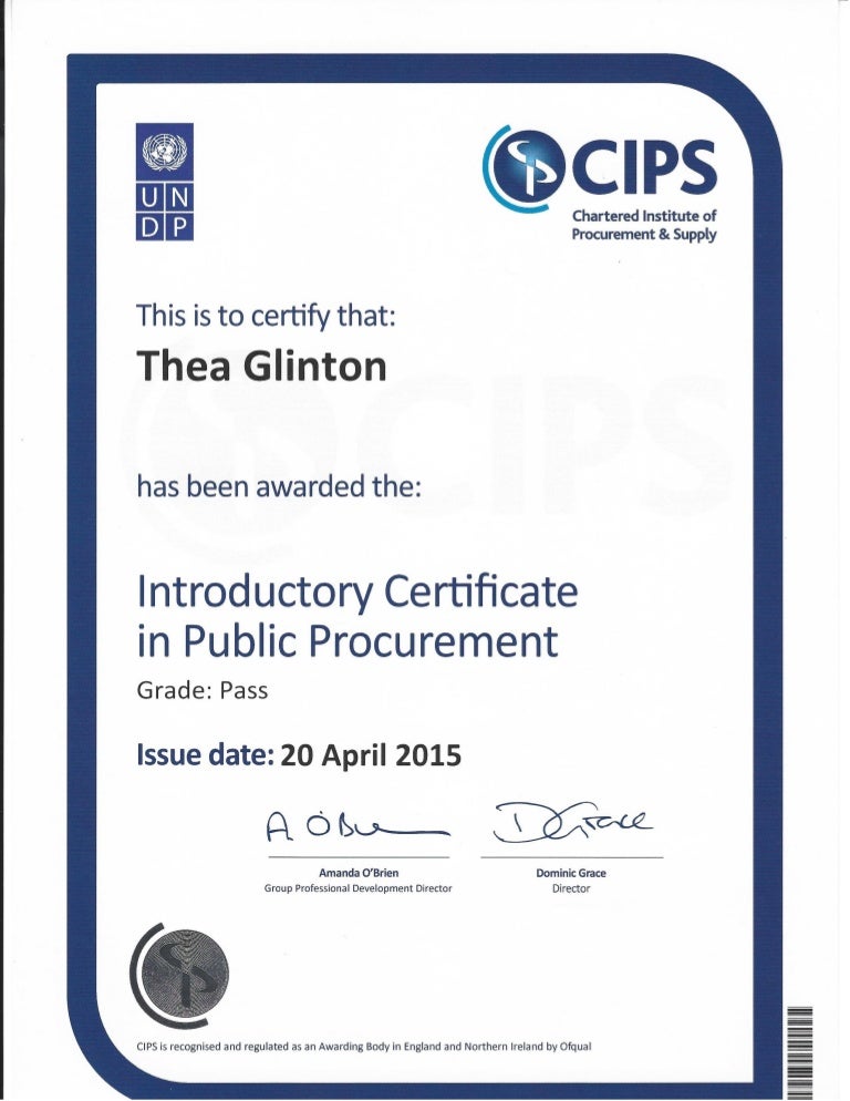 CIPS Introductory Certificate in Public Procurement