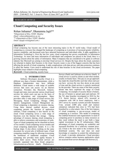 Cloud Computing and Security Issues