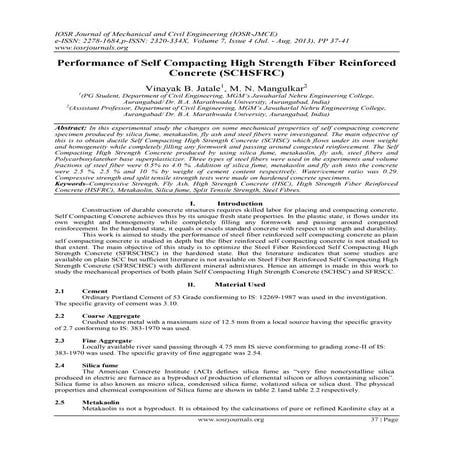 Performance of Self Compacting High Strength Fiber Reinforced Concrete (SCHSFRC)