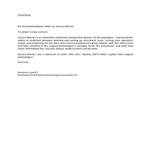 recommendation letter # 2