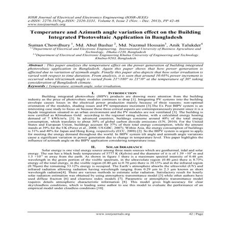 Temperature and Azimuth angle variation effect on the Building Integrated Pho...