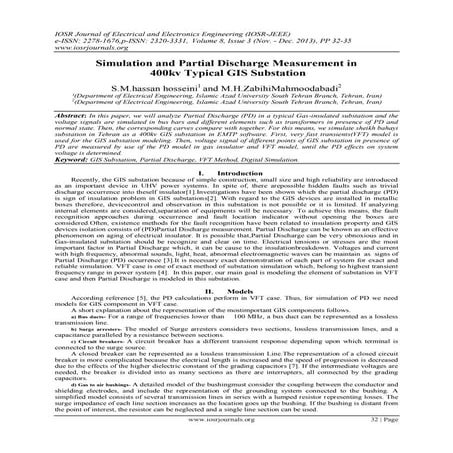 Simulation and Partial Discharge Measurement in 400kv Typical GIS Substation