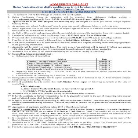 Admission 2016 Guidlines 